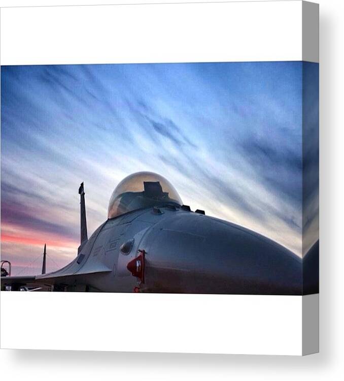 Canvas Print featuring the photograph A U.s. Air Force F-16 Fighting Falcon by Wolf Stumpf
