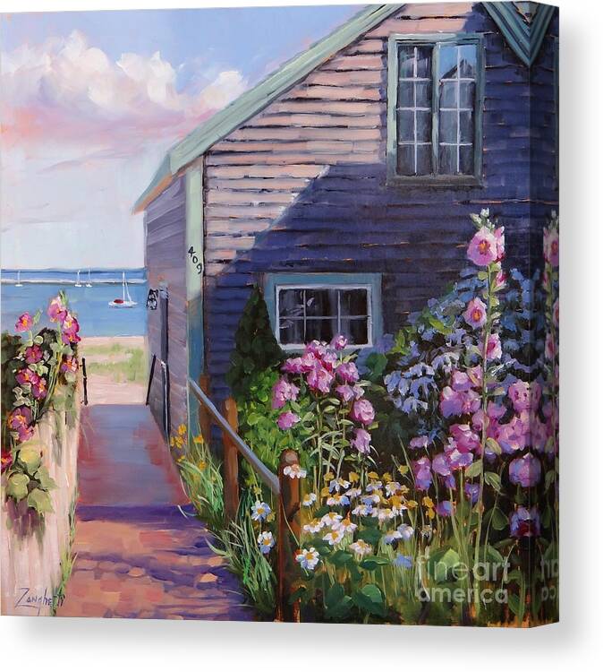 Laura Zanghetti Canvas Print featuring the painting A Visit to P Town Two by Laura Lee Zanghetti