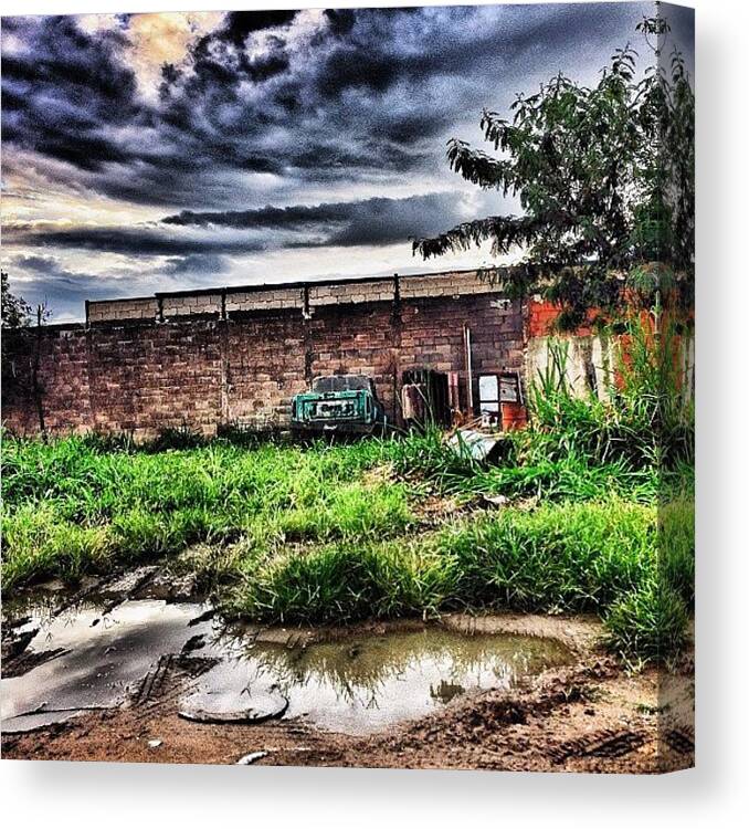  Canvas Print featuring the photograph Abandoned Jeep Truck by OpɹᏌnpǝ 