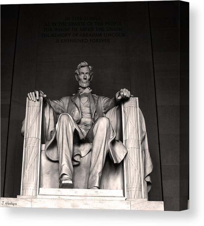 Abraham Lincoln Canvas Print featuring the photograph Abraham Lincoln 1 by Joseph Hedaya