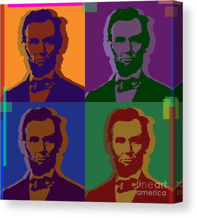 Lincoln Canvas Print featuring the digital art Abraham Lincoln by Jean luc Comperat