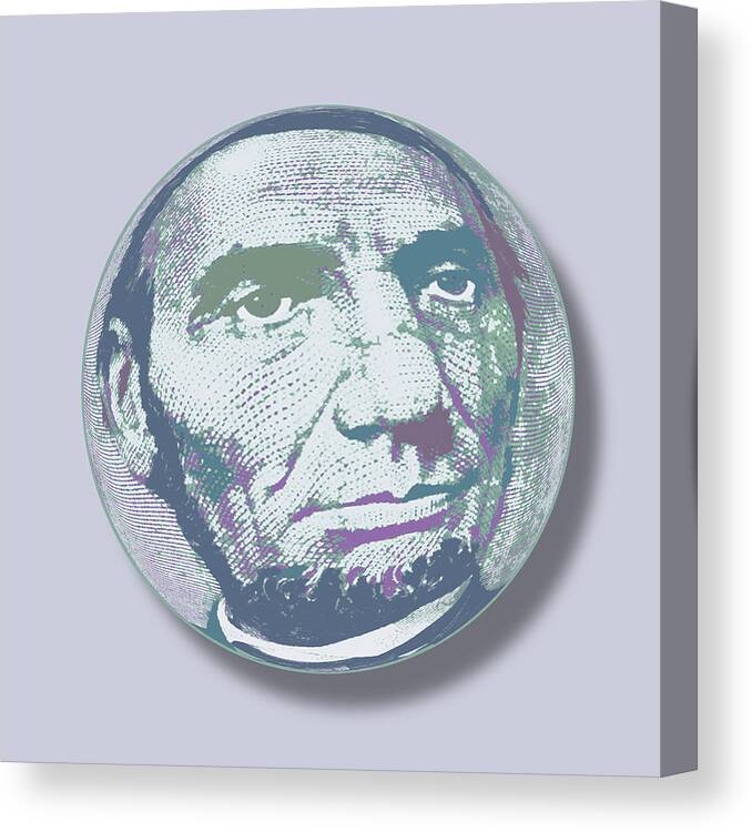 Abraham Lincoln Canvas Print featuring the painting Abraham Lincoln Orb by Tony Rubino