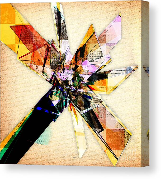 Abstract Canvas Print featuring the digital art Abstract Geometric Collage by Phil Perkins