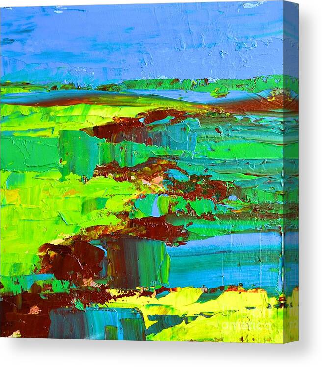 Green Abstract Canvas Print featuring the painting Abstract Landscape No 10 by Patricia Awapara