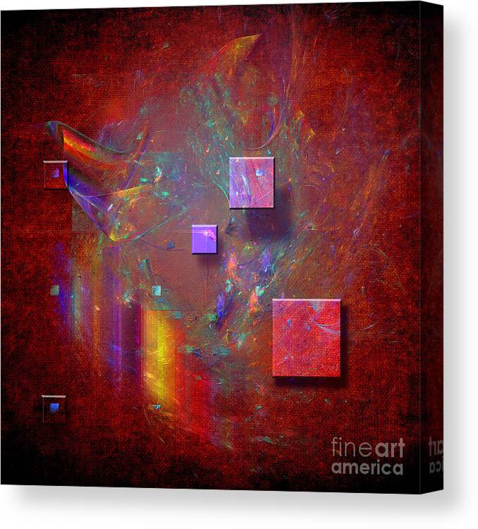 Abstract Canvas Print featuring the digital art Abstract squares by Alexa Szlavics
