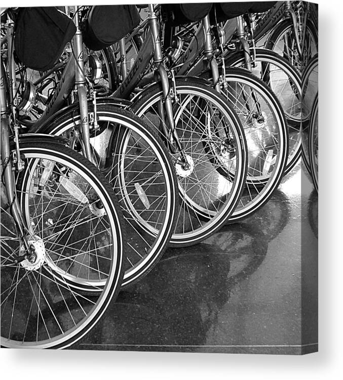 Abstract Canvas Print featuring the photograph Abstract - These Wheels are Spoken For by Richard Reeve