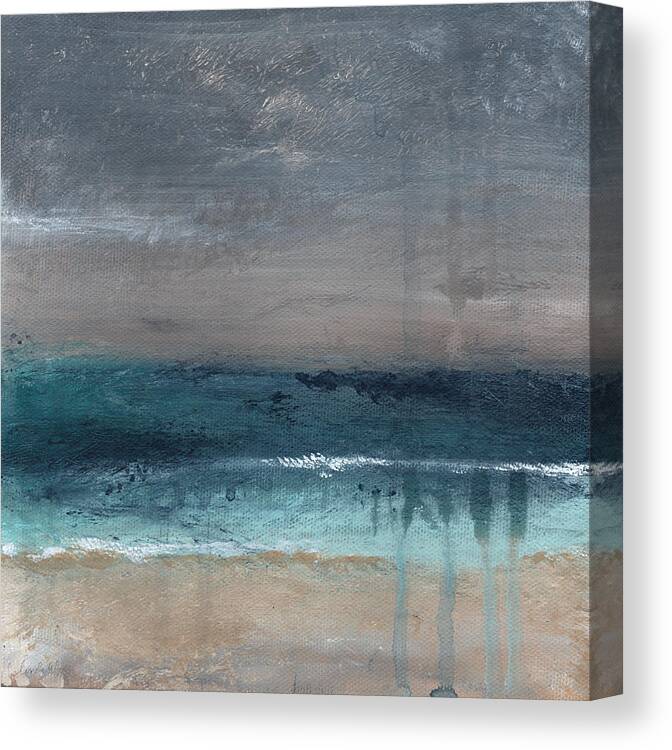 Abstract Landscape Canvas Print featuring the painting After The Storm- Abstract Beach Landscape by Linda Woods