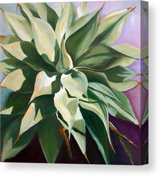 Agave Plant Canvas Print featuring the painting Agave 1 by Synnove Pettersen