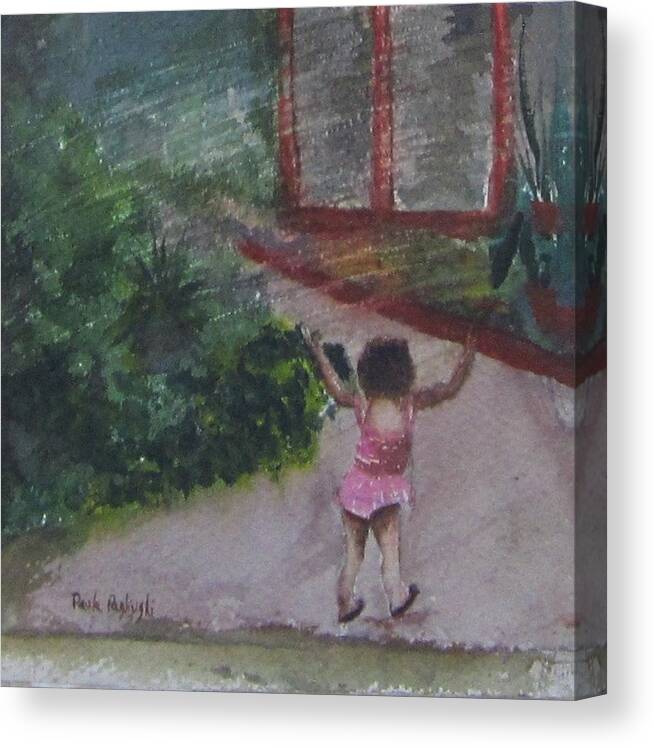 Little Girl Canvas Print featuring the painting Alajah by Paula Pagliughi