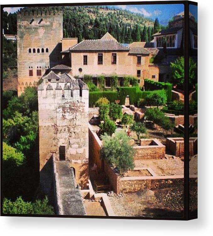 Tourist Canvas Print featuring the photograph Alhambra in Granada by Ana V