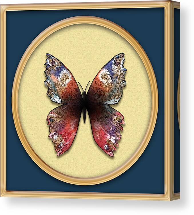 Butterfly Canvas Print featuring the painting Alizarin Butterfly by Deborah Runham