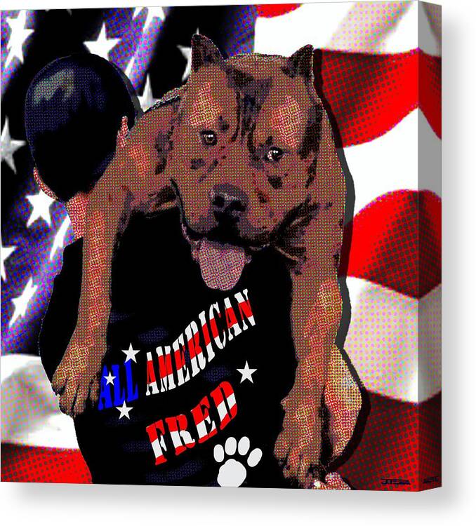 Canine Canvas Print featuring the digital art All American Fred by Jann Paxton