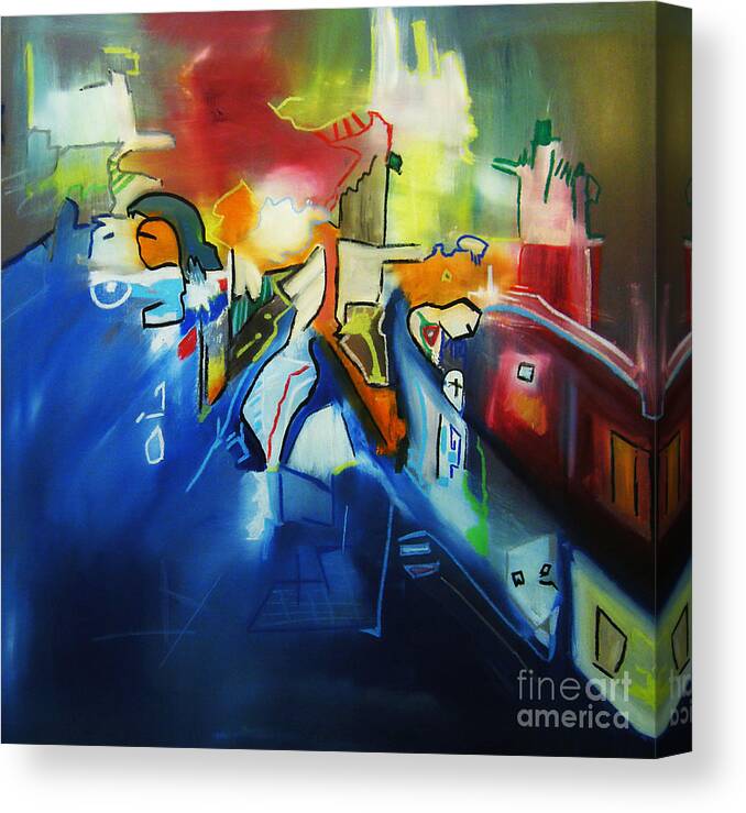 Colorful Canvas Print featuring the painting All At Once by Jeff Barrett