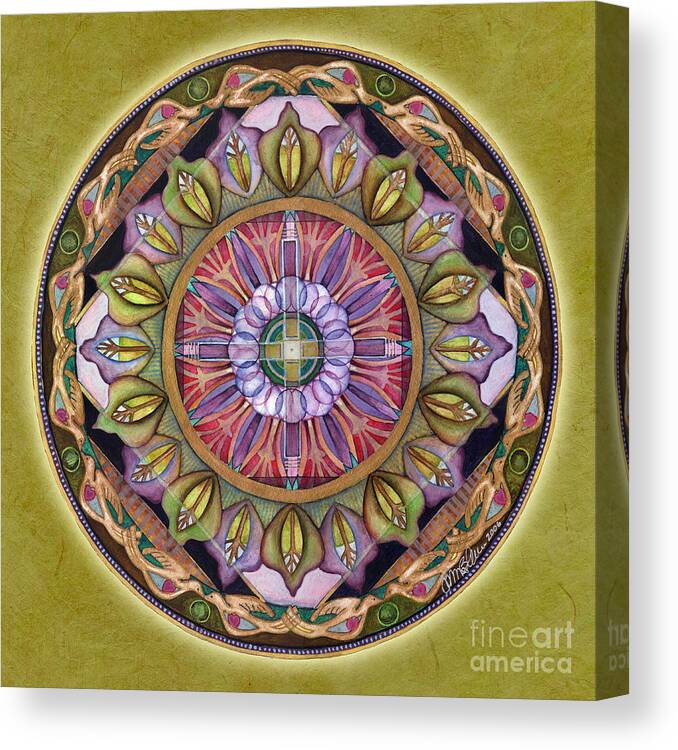 Mandala Art Canvas Print featuring the painting All is Well Mandala by Jo Thomas Blaine