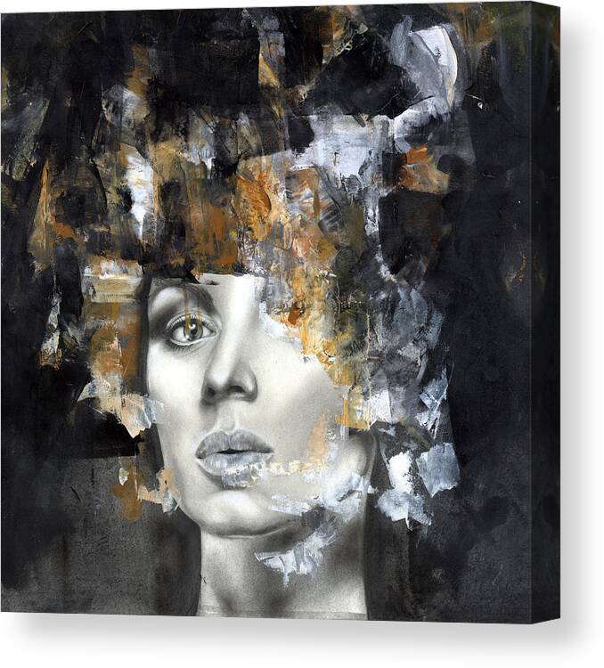 Portrait Canvas Print featuring the painting Amber by Patricia Ariel