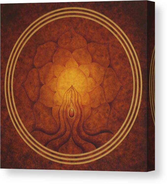 Mandala Canvas Print featuring the painting Amrita by Erik Grind