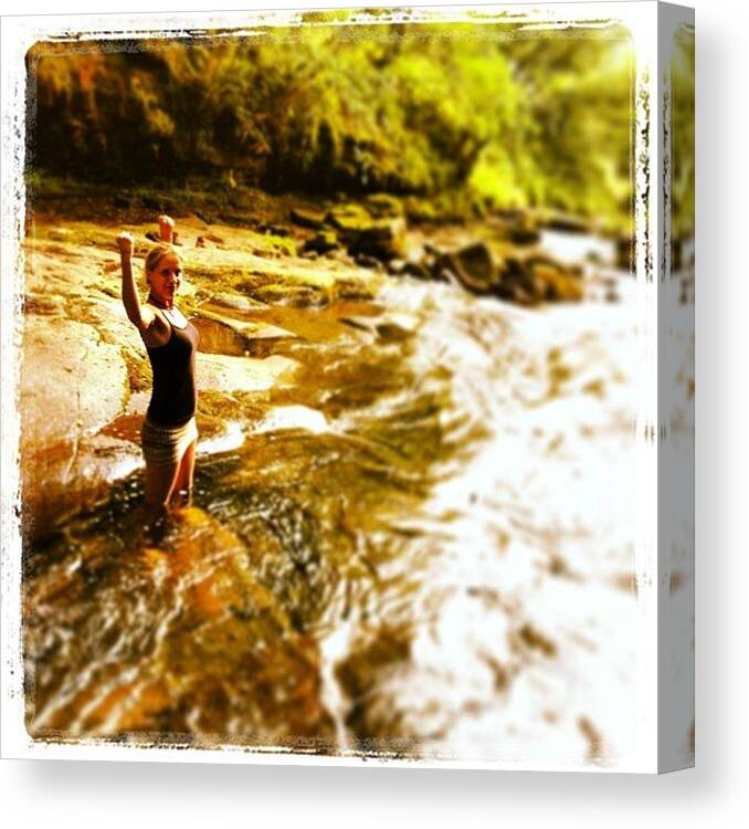 Brecon Canvas Print featuring the photograph Amy's waterfall by Alex Nagle