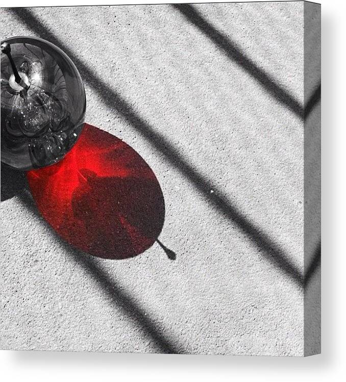 Shadows Canvas Print featuring the photograph Apple by Nmhei Nm