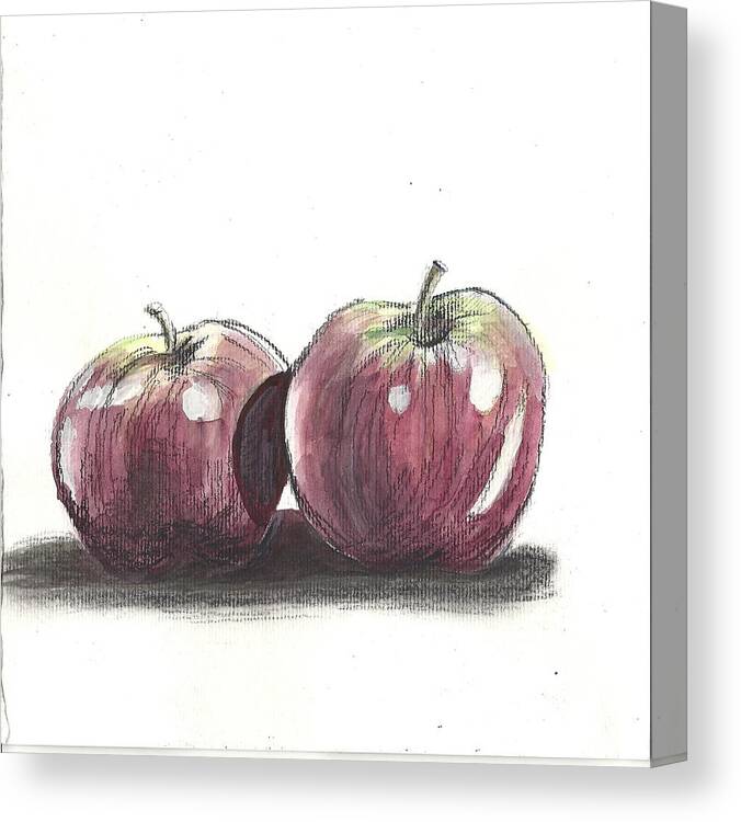  Canvas Print featuring the painting Apples by Hae Kim