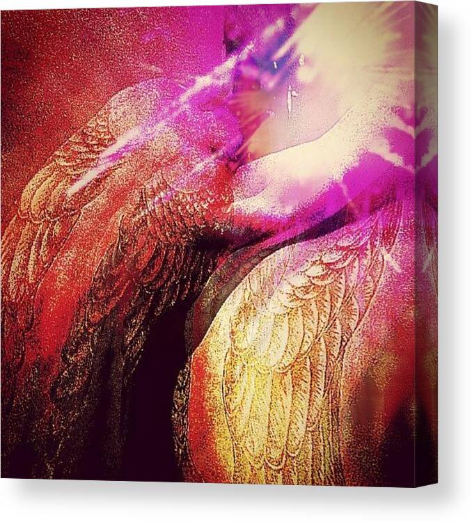 Beautiful Canvas Print featuring the photograph Archangel Gabriel Bows Before The by Urbane Alien