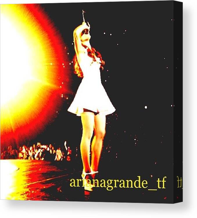 Beautiful Canvas Print featuring the photograph Ariana On The Believe Tour-😊shes by Cherlee Games