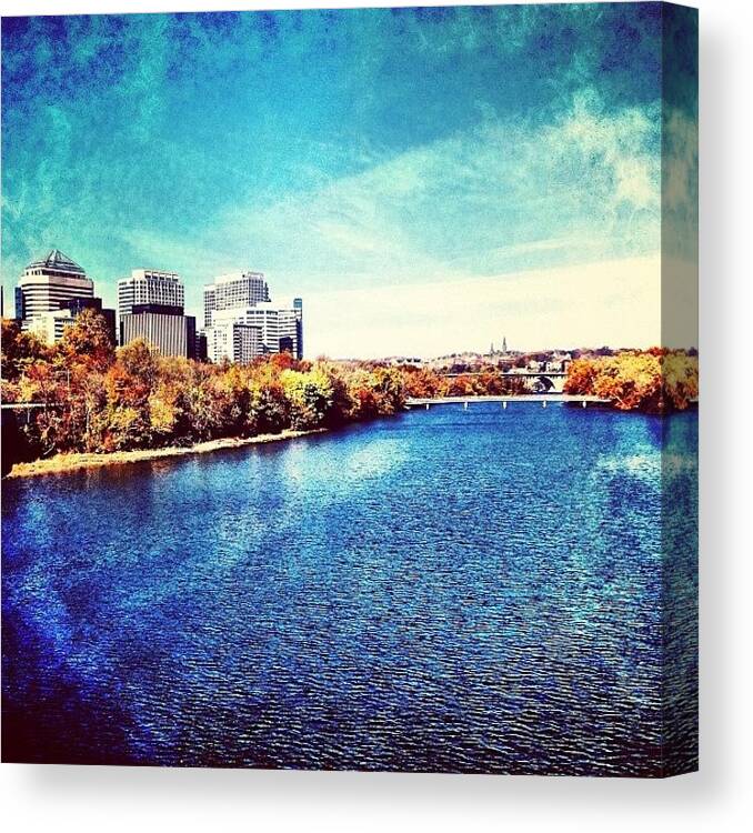 Nicklucey Canvas Print featuring the photograph Arlington And The Potomac /// by Nick Lucey