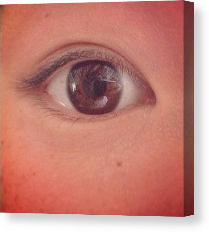 Brown Canvas Print featuring the photograph Asian Eyes by Jannis Werner