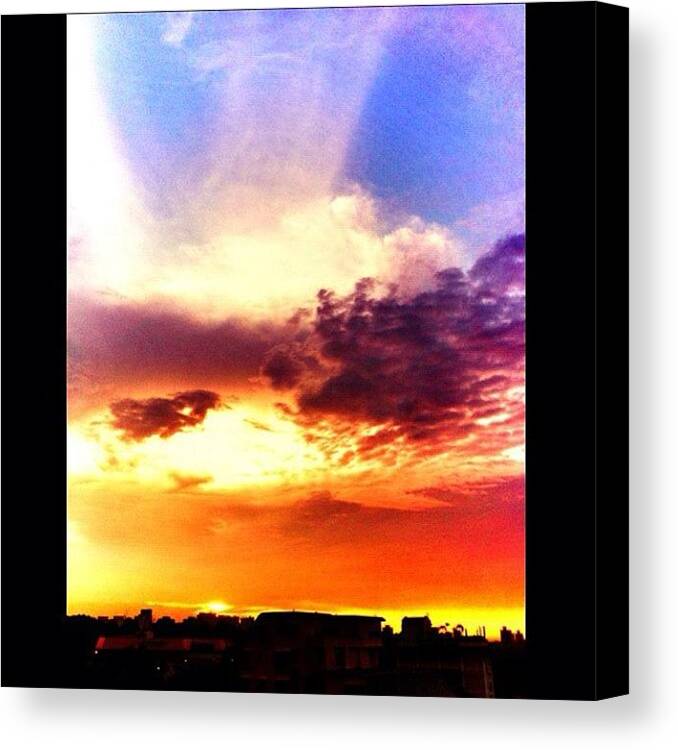 Beautiful Canvas Print featuring the photograph Atomic Sunset - Prohdr Edit Of The by Andrew Mowat