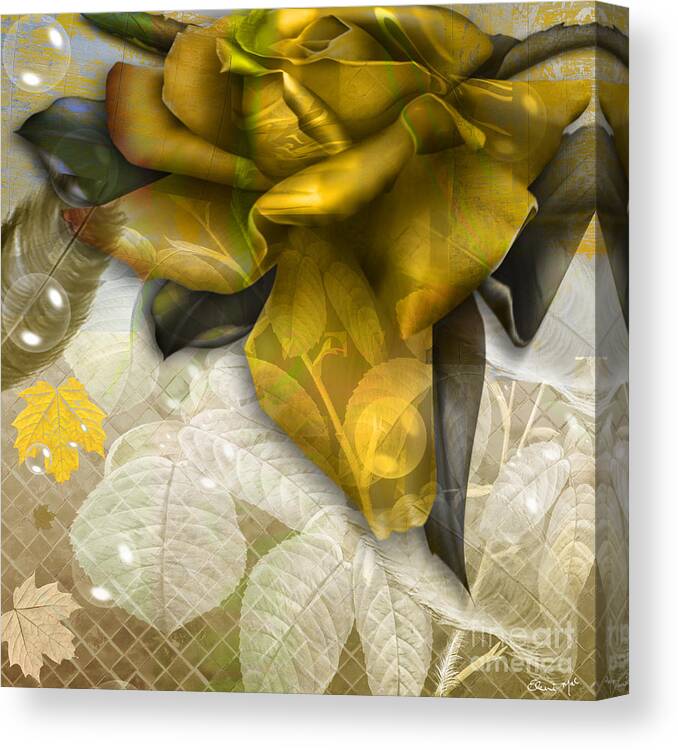 Abstract Canvas Print featuring the digital art Autumn Flower by Eleni Synodinou
