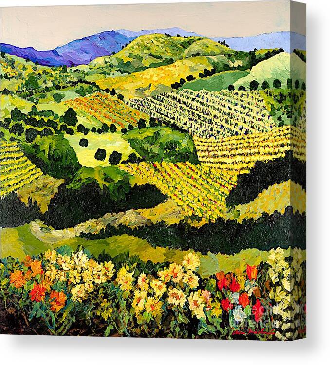 Landscape Canvas Print featuring the painting Autumn Remembered by Allan P Friedlander