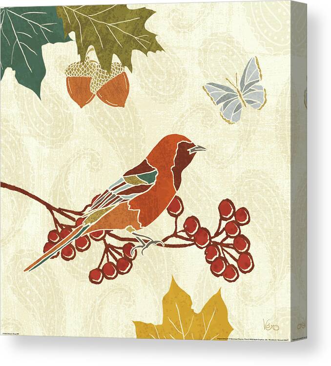 Acorn Canvas Print featuring the painting Autumn Song Viii by Veronique Charron