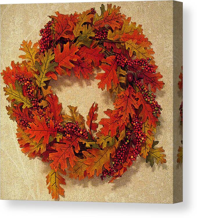 Autumn Canvas Print featuring the photograph Autumn Wreath by Aimee L Maher ALM GALLERY