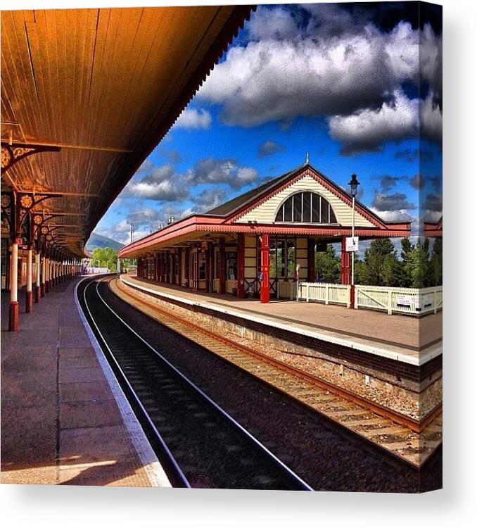 Scotlandlover Canvas Print featuring the photograph #aviemore #railwaystation #cairngorms by Colin Logie