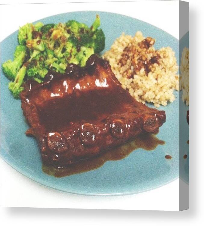  Canvas Print featuring the photograph Baby Back Ribs Slow Cooked For Two And by Kate Emry