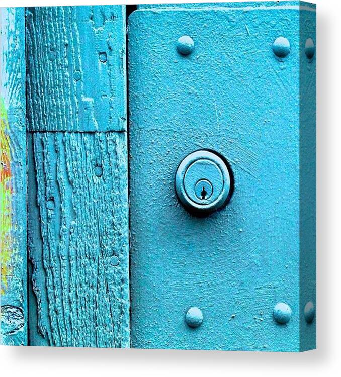 Blue_away Canvas Print featuring the photograph Baby Blue Keyhole by Julie Gebhardt