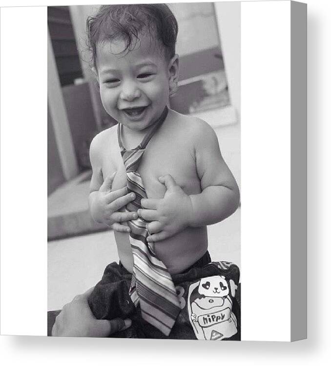 Boy Canvas Print featuring the photograph #baby #boy #cute #fun #lol #instagood by Inas Shakira