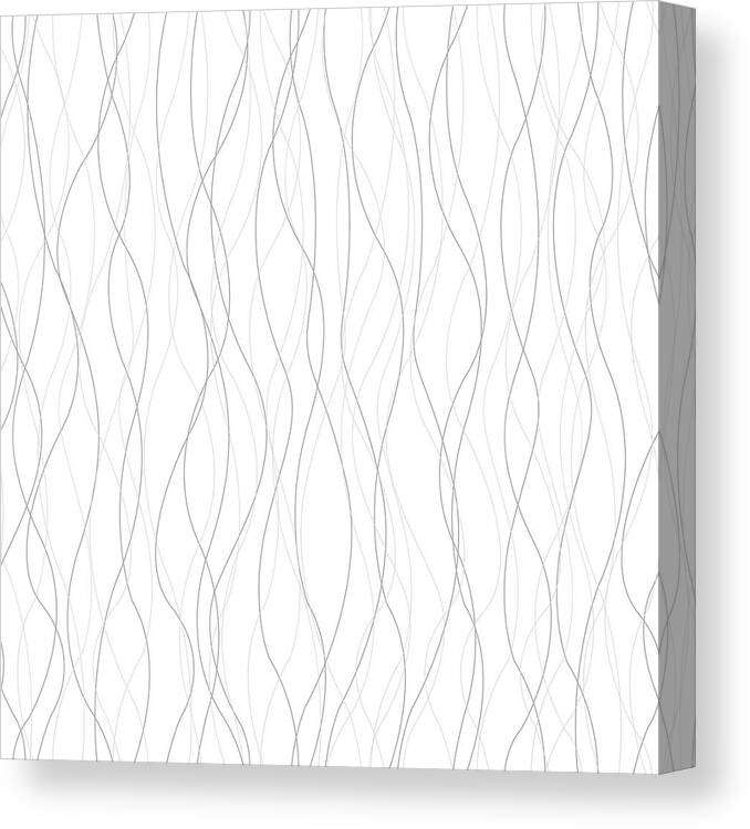 Curve Canvas Print featuring the drawing Background Vertical Curved Lines Seamless Pattern by Bamlou