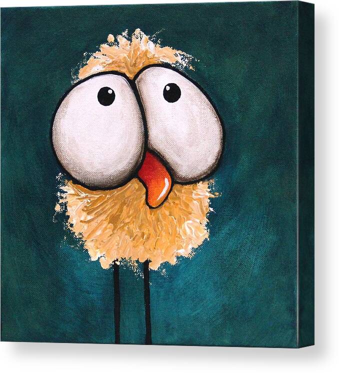 Big Eyes Canvas Print featuring the painting Bad hair day by Lucia Stewart
