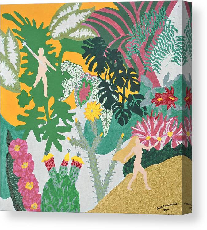 Houseplants Canvas Print featuring the painting Banished by Erika Jean Chamberlin