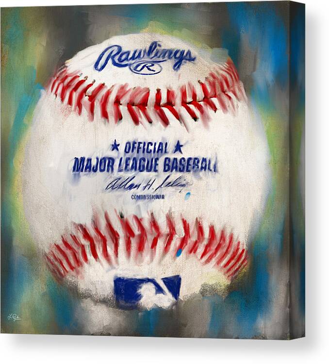 Baseball Canvas Print featuring the digital art Baseball IV by Lourry Legarde