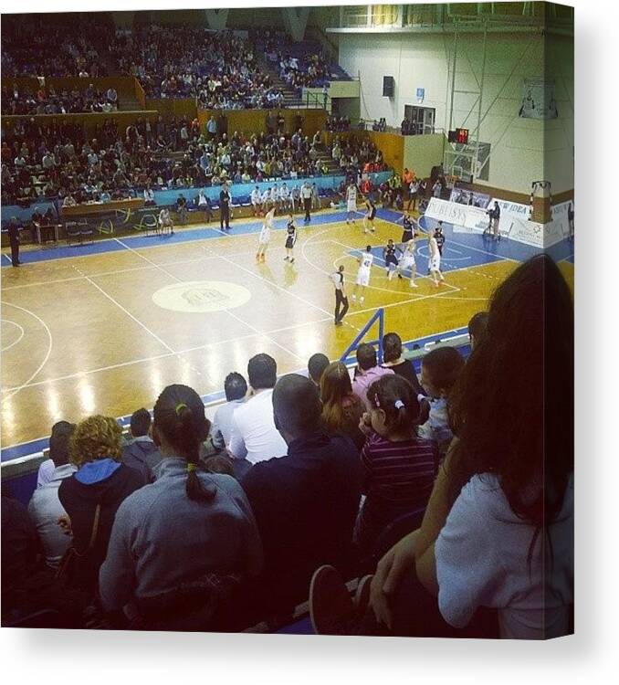 Basketball Canvas Print featuring the photograph Basketball Match..#princluj #basketball by Sebastian Comsa