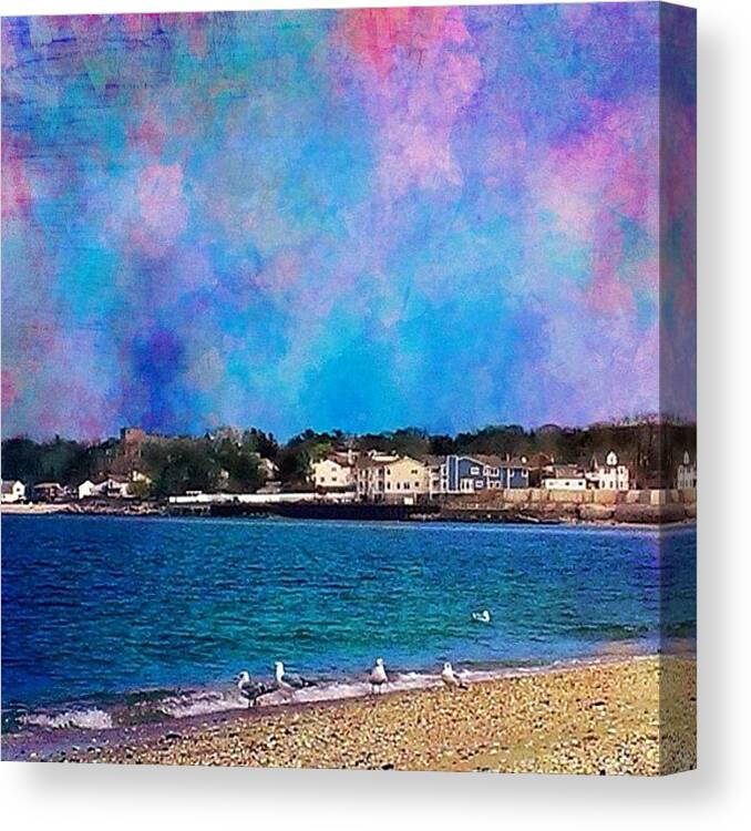  Canvas Print featuring the photograph Bayville Beach .. I Took This Picture by Robin Mead