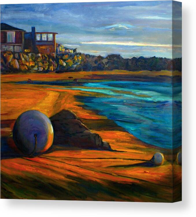 Oil Painting Canvas Print featuring the photograph Beached Anchor Balls by Jeremy McKay