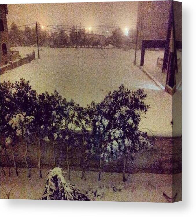 Instagramers Canvas Print featuring the photograph @beamman #amman #jordan #snow by Abdelrahman Alawwad