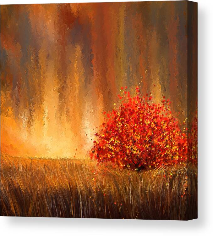 Four Seasons Canvas Print featuring the painting Beautiful Change- Autumn Impressionist by Lourry Legarde