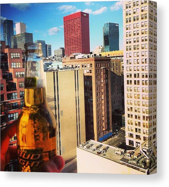 Beautiful Canvas Print featuring the photograph Beautiful Day In #chicago, And Not A by Michael Becht