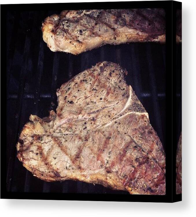 Dinner Canvas Print featuring the photograph #beef! It's What's For #dinner! by Ava Barbin-king