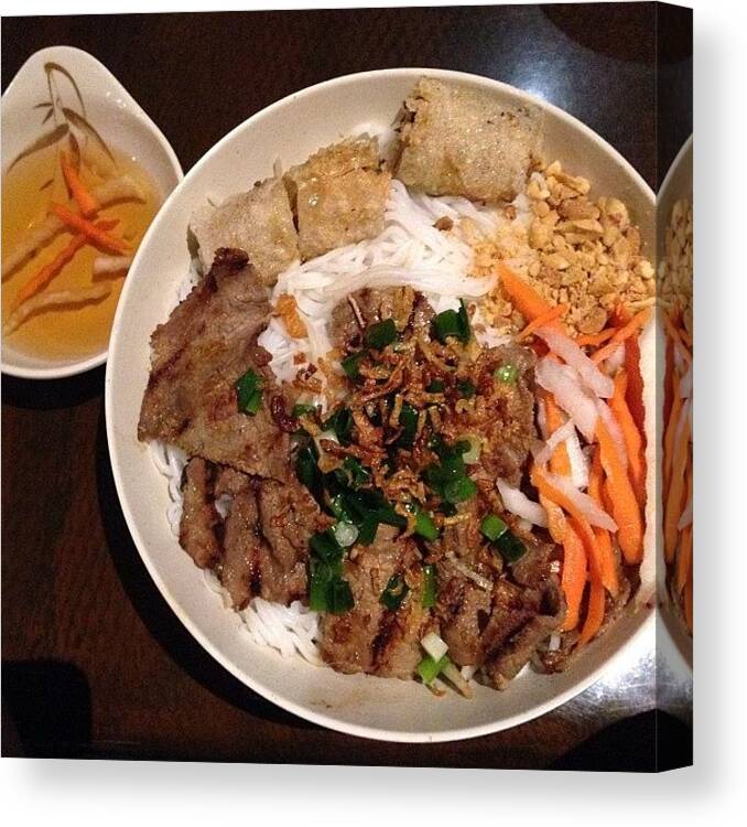 Beef Canvas Print featuring the photograph Beef Vermicelli by Jamie Nakamoto