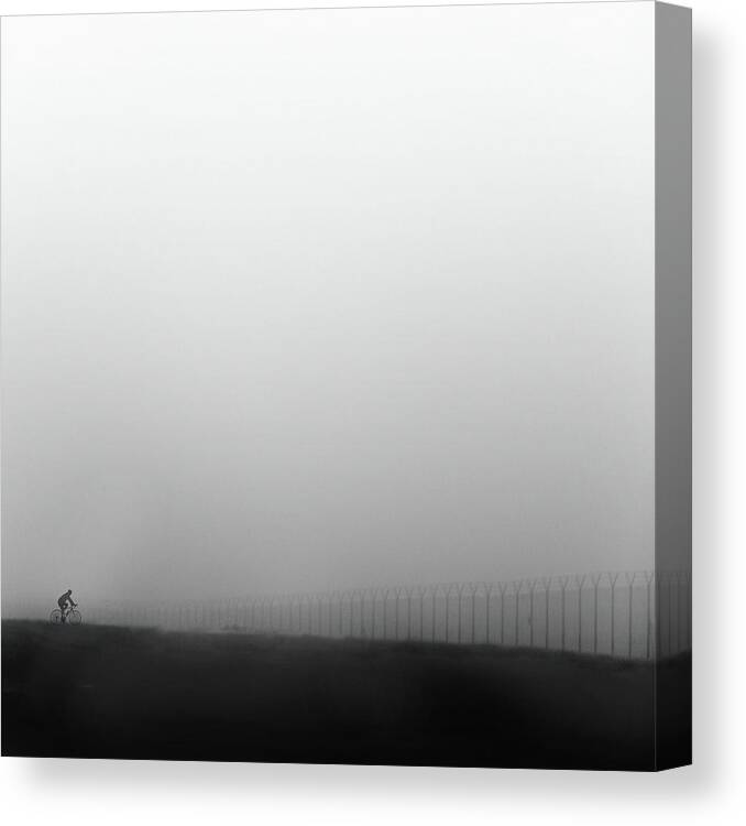 Mist Canvas Print featuring the photograph Bicycle Stories II by George Digalakis