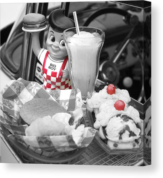 Big Boy Canvas Print featuring the photograph Big Boy in Black and White by Sonya Lang